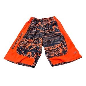 New Balance Boys Athletic Shorts, Size 8, Orange and Gray